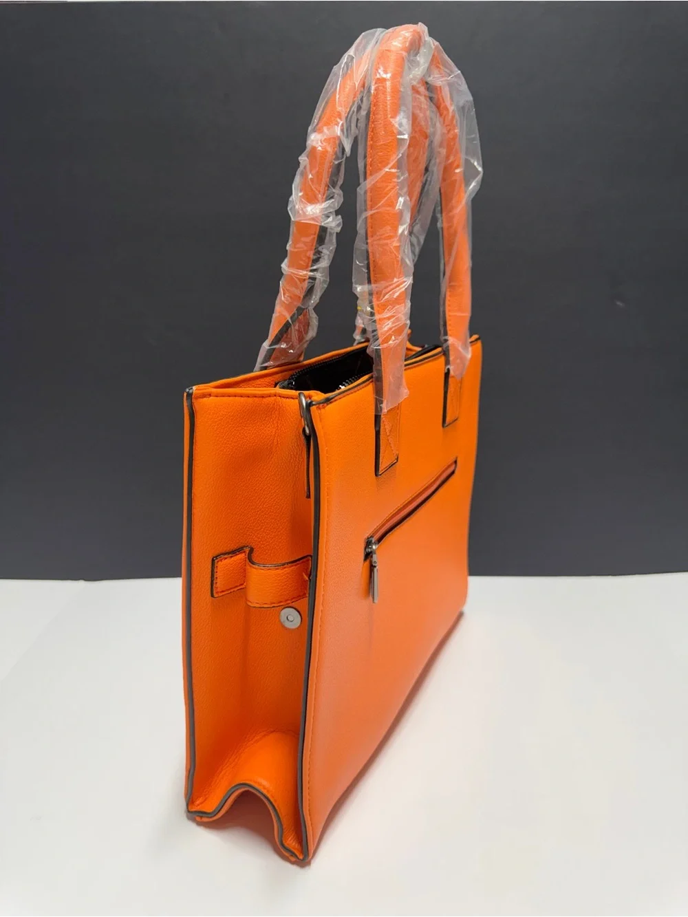 NEW. Wrangler Orange Leather Carry-all Tote Crossbody Bag